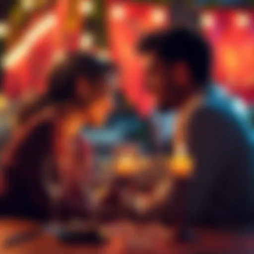 A couple having an intimate dinner under candlelight, showcasing deep emotions and connection