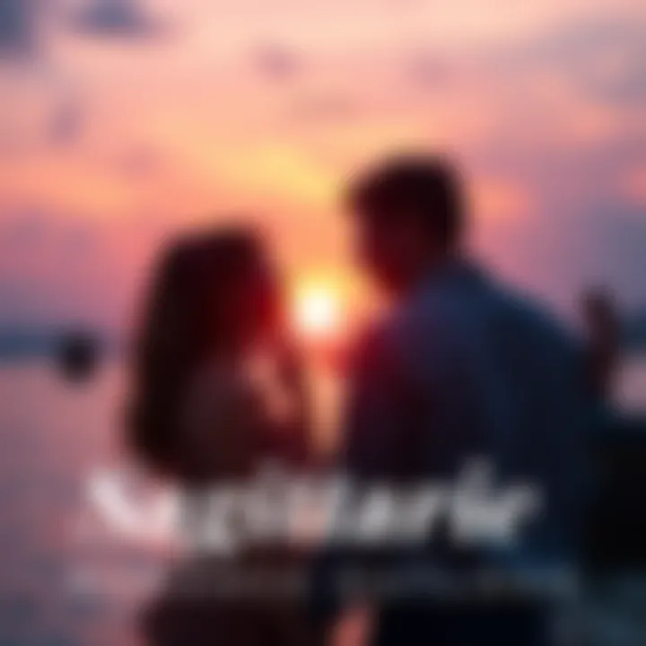 Couple in a Romantic Setting A couple enjoying a sunset together, symbolizing new relationships and rekindled love for Sagittarians in April.