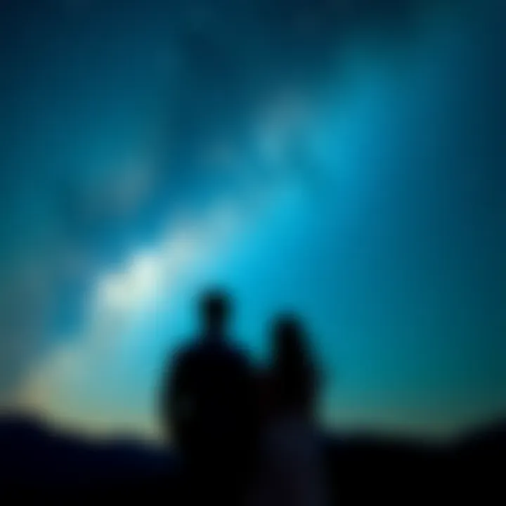 A couple standing together under a night sky filled with stars, symbolizing love and future togetherness.
