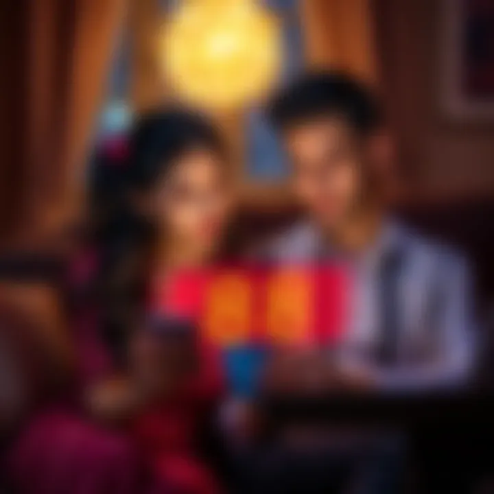 A couple sits together, looking concerned as they see angel numbers like 888 on their phone screen, symbolizing anxiety in their relationship.