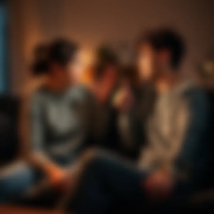 A young couple in a heated discussion, showing emotions like frustration and sadness, sitting on a couch in their living room.