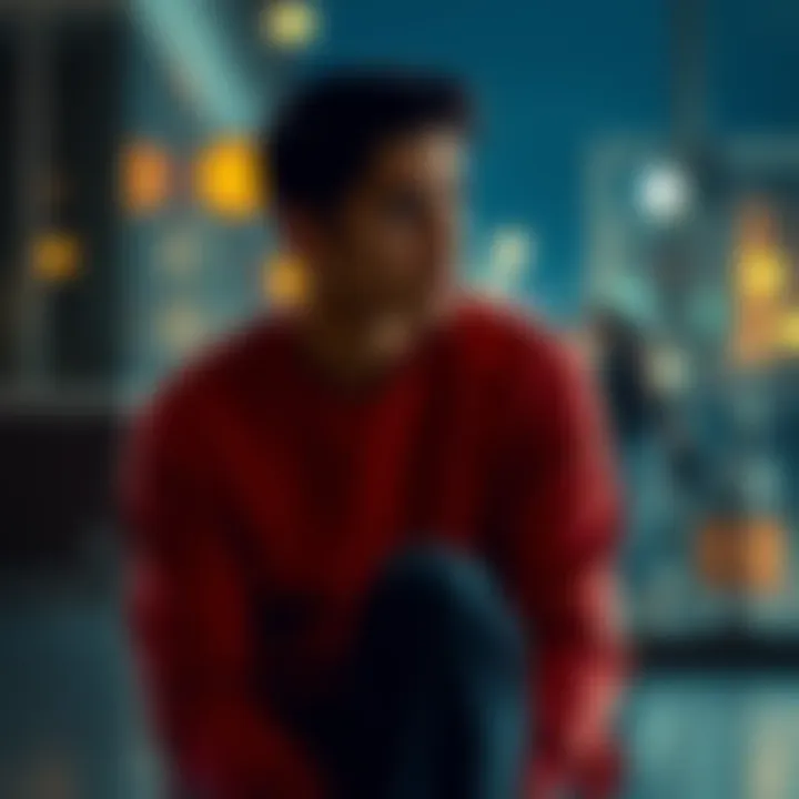 A person sitting alone, looking thoughtful and sad, reflecting on a recent breakup, with a blurred image of their former partner in the background.