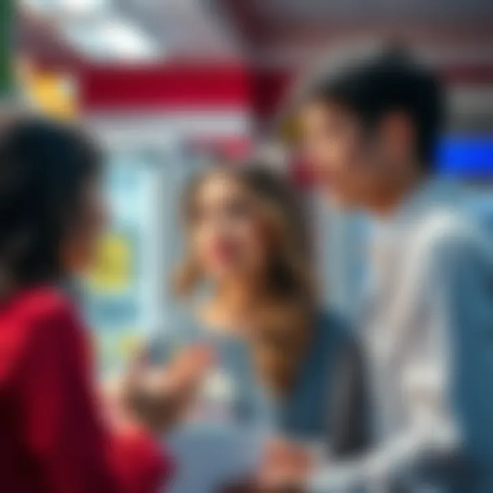 Couple in Convenience Store A couple looks surprised as a cashier wishes the boyfriend a happy birthday in a convenience store.