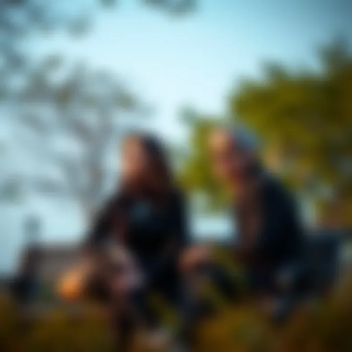 Couple Deep in Thought A thoughtful couple sitting on a park bench, looking at each other with a sense of longing, surrounded by nature.