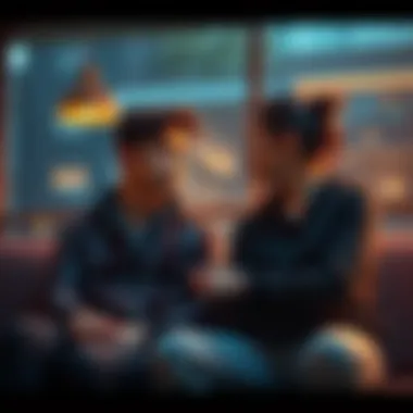 Couple Discussing A young couple sitting together, engaged in a serious conversation about personal issues, showing concern and support for each other.