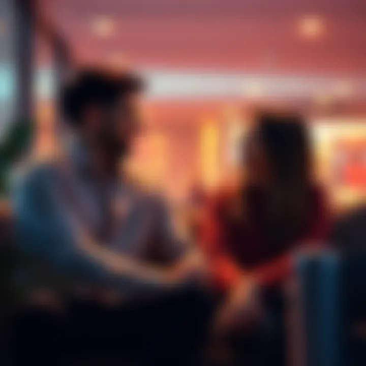 A couple sitting together, engaged in a heartfelt conversation, expressing their feelings to each other.