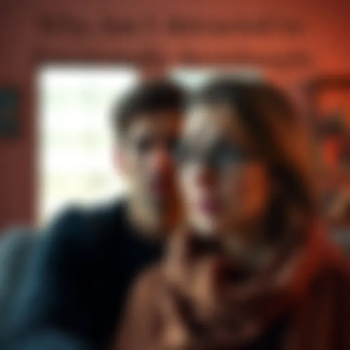 A person looking frustrated while their partner appears distant and uninterested, highlighting emotional avoidance in relationships.