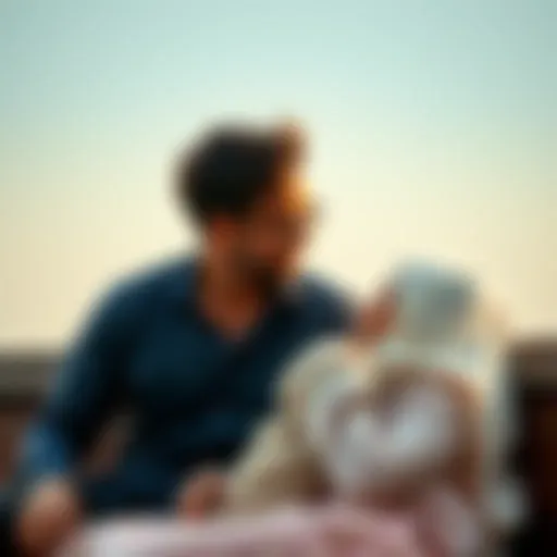 A couple sitting close together, sharing an intimate moment, their eyes locked in a loving gaze, expressing connection and understanding.