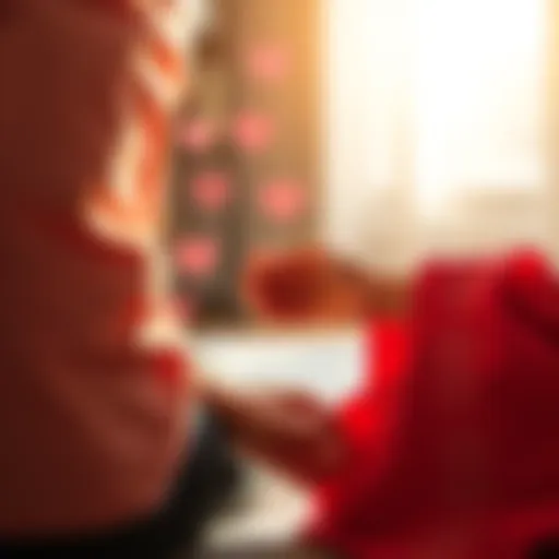 Couple holding hands A couple sitting together holding hands, surrounded by hearts and soft light, symbolizing love and connection