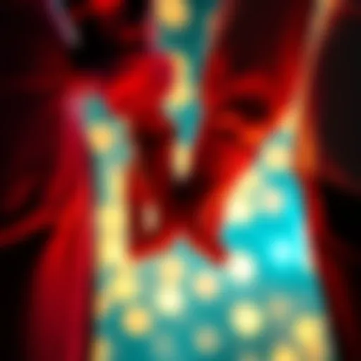 A happy couple holding hands, symbolizing love and connection in marriage, surrounded by soft glowing lights.