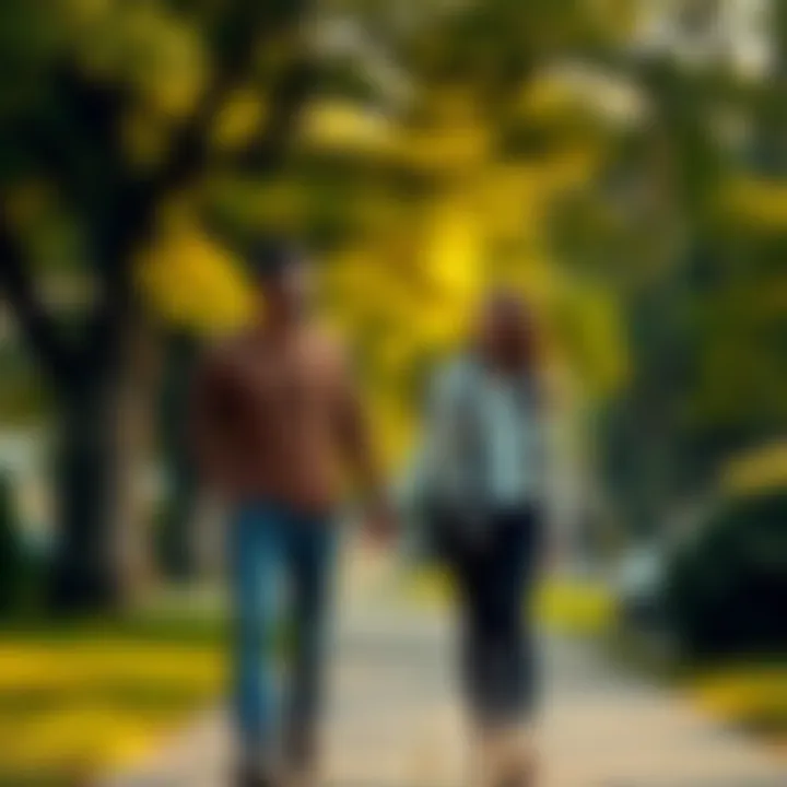 A couple enjoying a peaceful moment in a park, holding hands and smiling at each other, symbolizing the complexities of soulmate relationships.