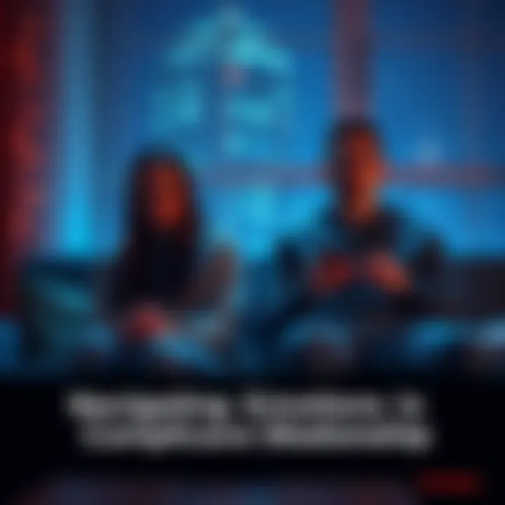 A couple sitting apart on a couch, looking distressed as they face emotional struggles in their situationship, with one person glancing at a phone while the other stares into space, showing feelings of confusion and attachment to an ex.
