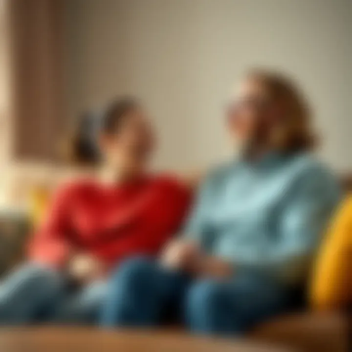 A happy couple sharing a laugh while sitting on a couch, showcasing the joy and humor in marriage.