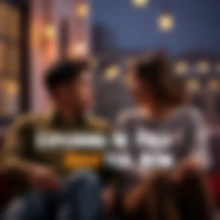 A man and woman sitting together, looking at each other with thoughtful expressions, symbolizing emotional connections and relationship discussions.