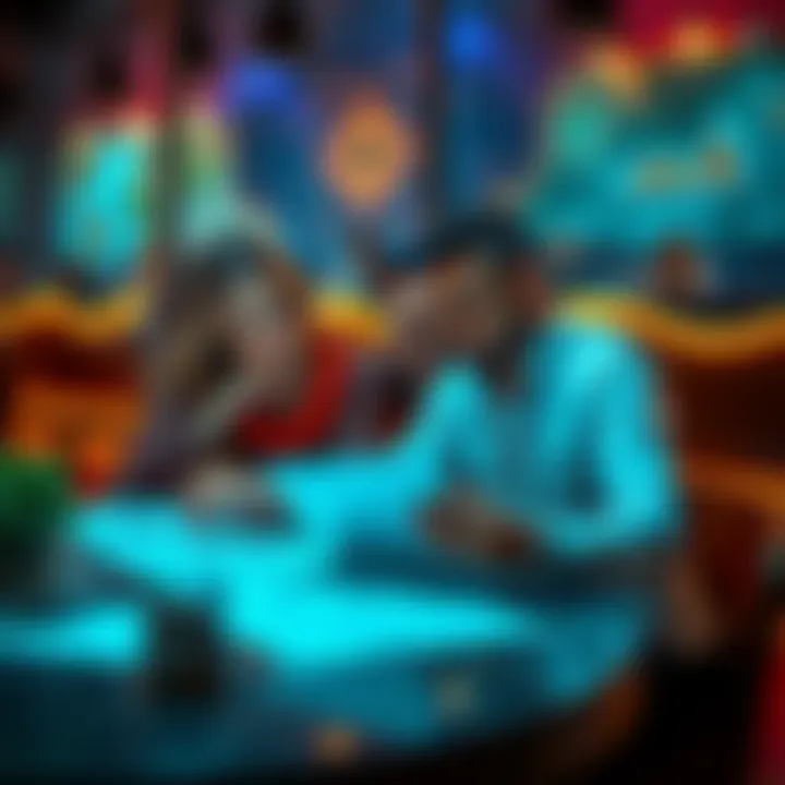 A couple sits at a table, examining numerology charts and discussing their life path numbers with interest.