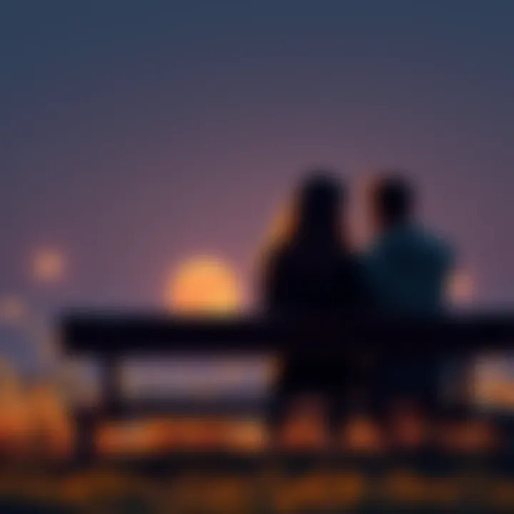 A couple sitting on a bench, looking at each other thoughtfully, symbolizing emotional growth and connection in relationships.