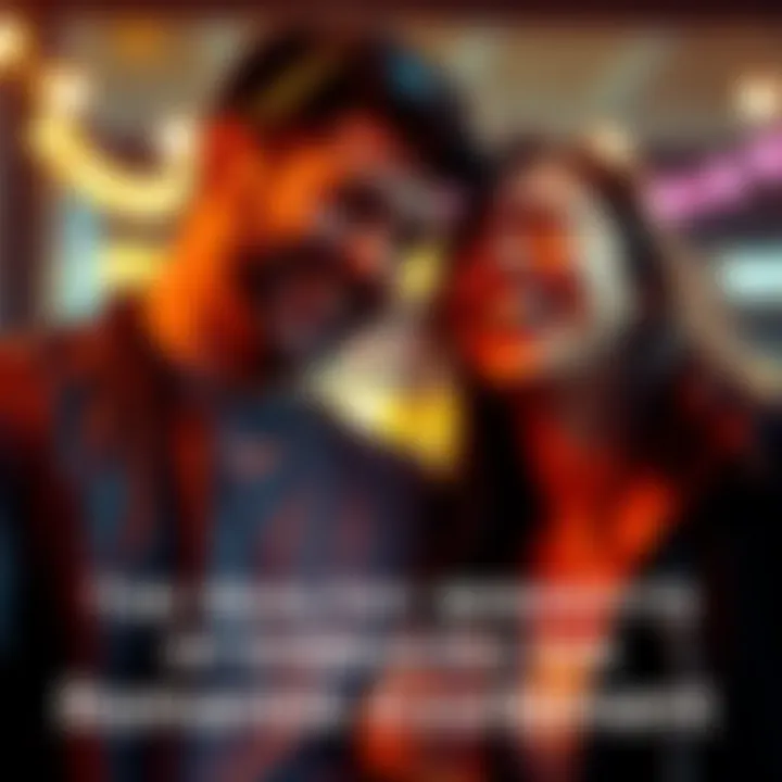 A joyful couple smiling and laughing together, symbolizing romance and excitement after a breakup