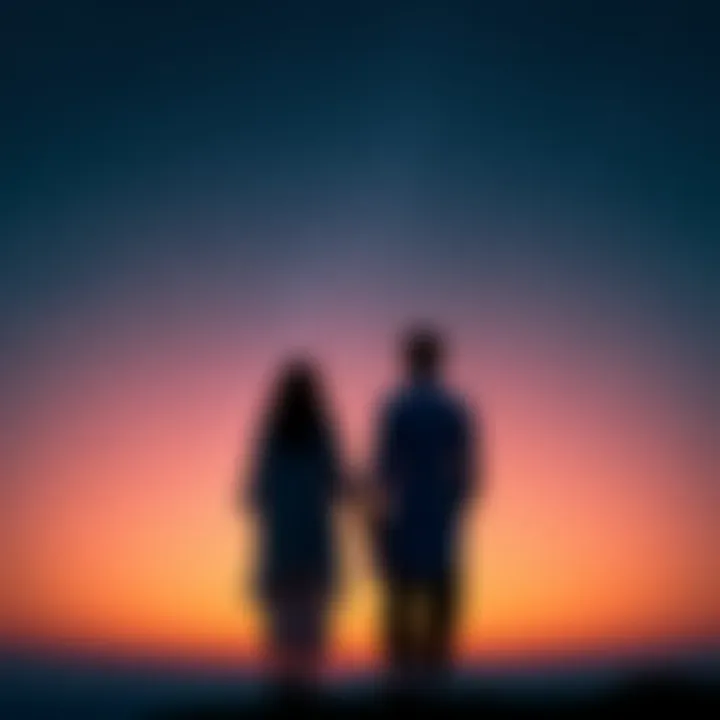 A couple holds hands under a starry sky, symbolizing the influence of Saturn and Ketu in Pisces on their marriage.