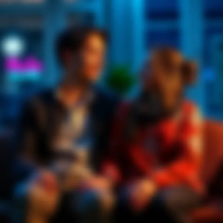 A couple sitting close, discussing personal hygiene with concern and understanding