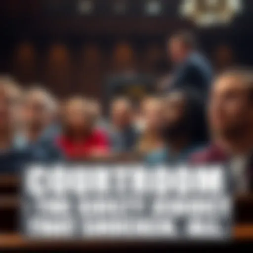 A courtroom scene showing shocked faces of people in the audience after a guilty verdict is announced