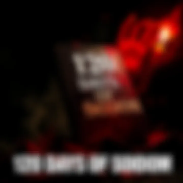 A dark, haunting design featuring a book with a sinister cover, symbolizing the disturbing themes of 120 Days of Sodom and its connections to real-life events.
