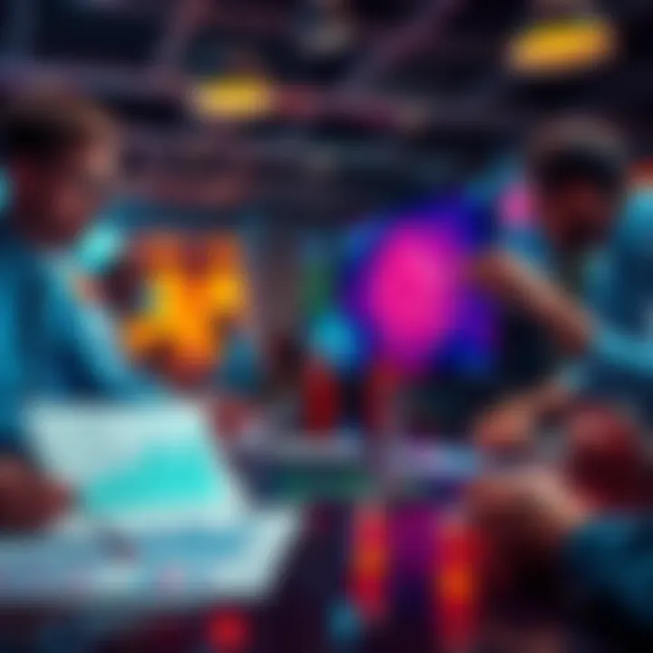 People discussing the effects of COVID vaccines, with graphs showing data and vaccines displayed on a table.