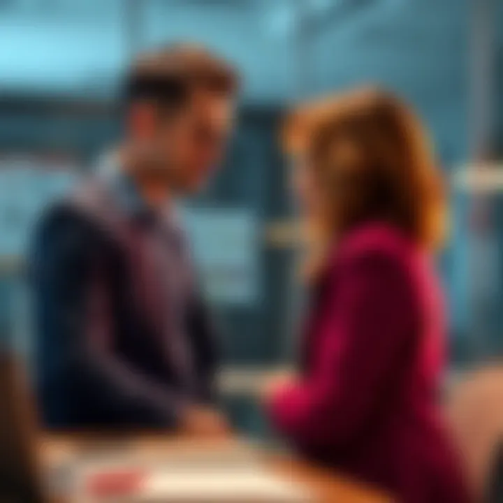 A frustrated coworker speaks to a Leo woman in an office setting, showcasing tension and misunderstanding.