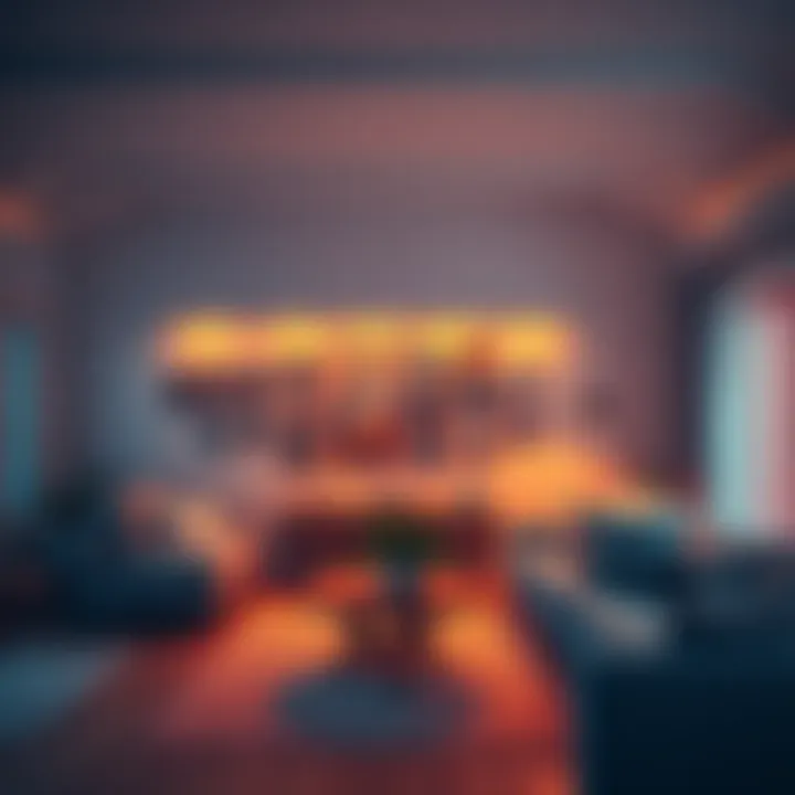 A warm and inviting living room scene with family photos on the wall, symbolizing family ties and childhood memories.