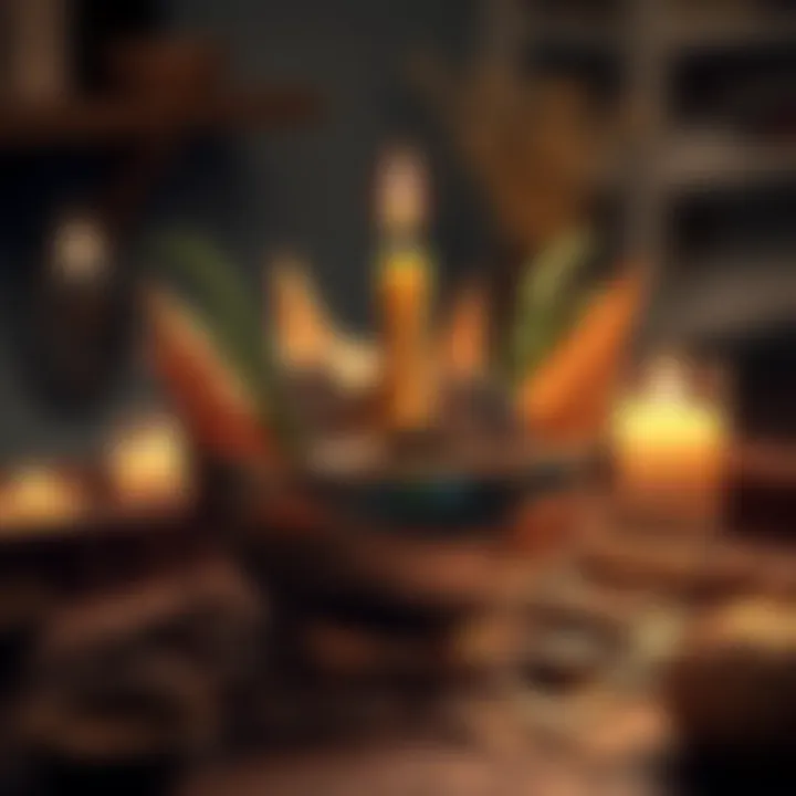 Crafting a Money Bowl A simple money bowl filled with coins, herbs, and candles, symbolizing wealth and prosperity.