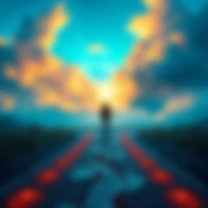 A person standing on a crossroad pondering different paths, symbolizing the choice of creating their own religion and belief system.