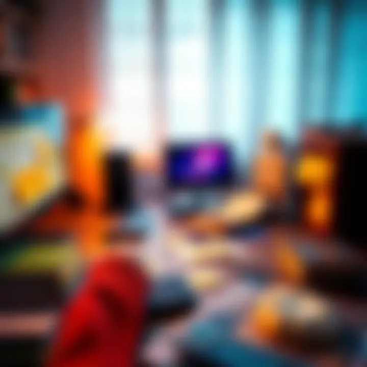 A person writing affirmations on sticky notes, surrounded by books and a computer, illustrating the process of developing subliminal messages.