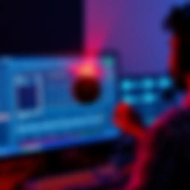 A person adjusting audio settings on a computer screen while using software to create subliminals