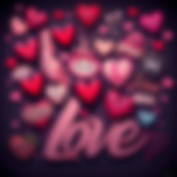 A variety of unique tattoos symbolizing love and relationships, featuring heart motifs, initials, and meaningful quotes, showcasing personal stories through body art.