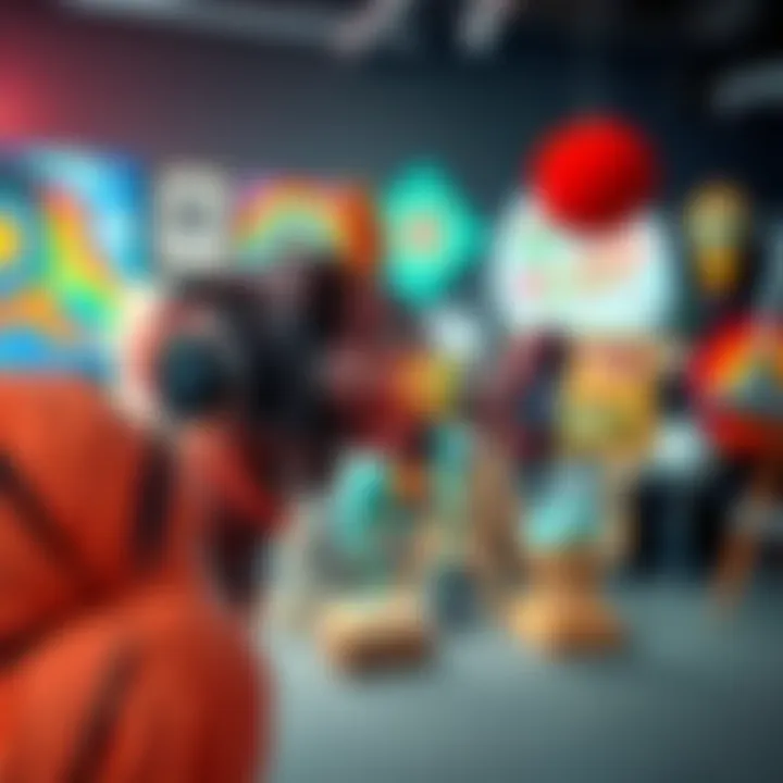 A colorful collage showcasing various forms of art, including painting, sculpture, and digital designs that stand out from typical Pinterest visuals.