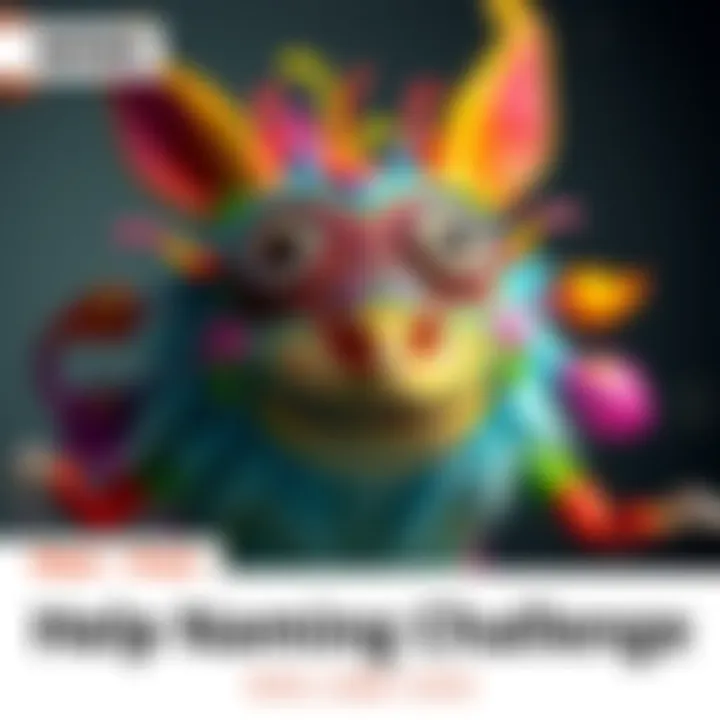 A colorful and imaginative creature with whimsical features, inviting community members to suggest names.