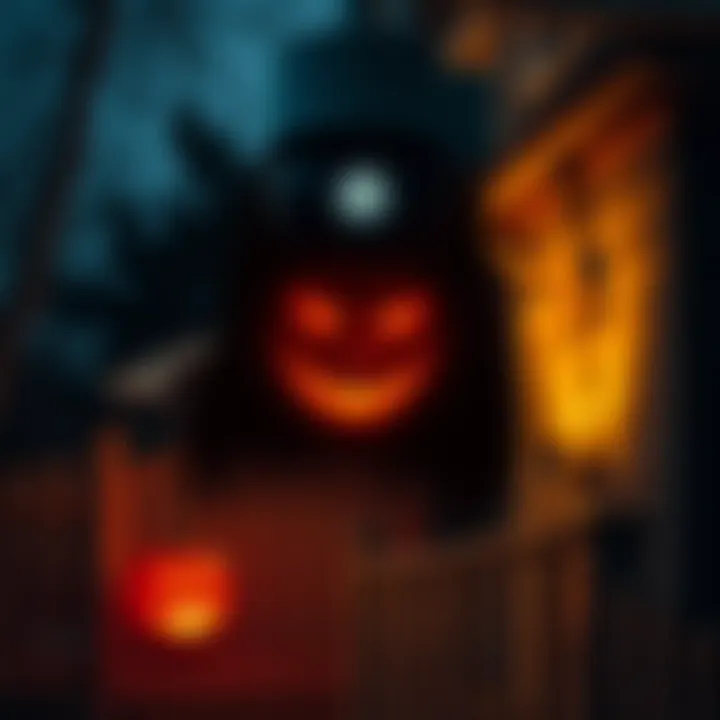 A creepy face appears on a Ring camera, startling a couple watching trick-or-treaters at night.