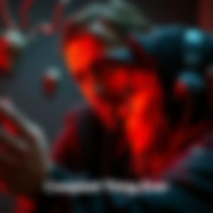 Creepy Interview Scene A tense moment from the unsettling interview, showcasing an interviewer with a piercing stare and a nervous guest.