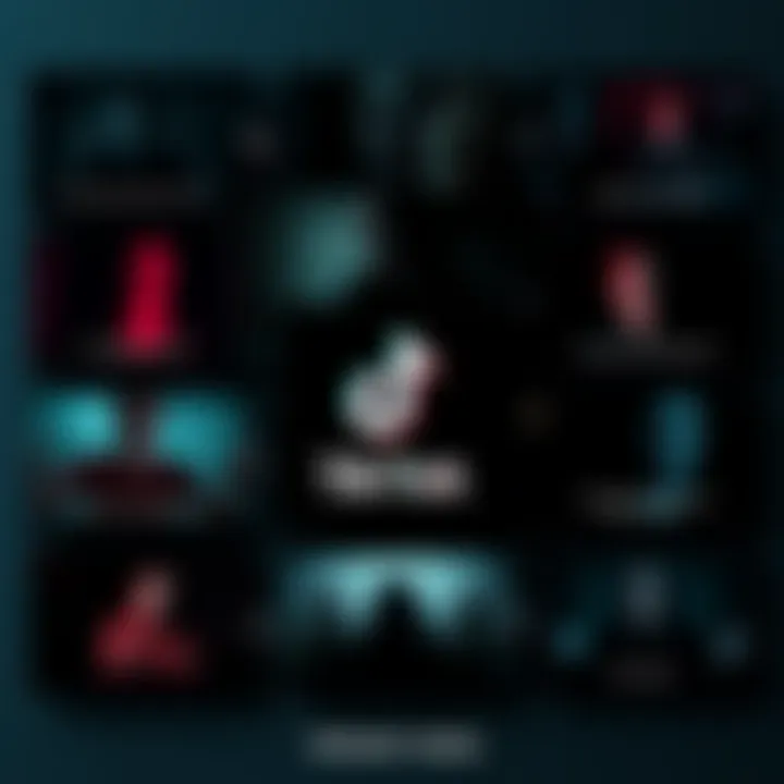 A collage of eerie TikTok video clips with dark backgrounds and unsettling captions