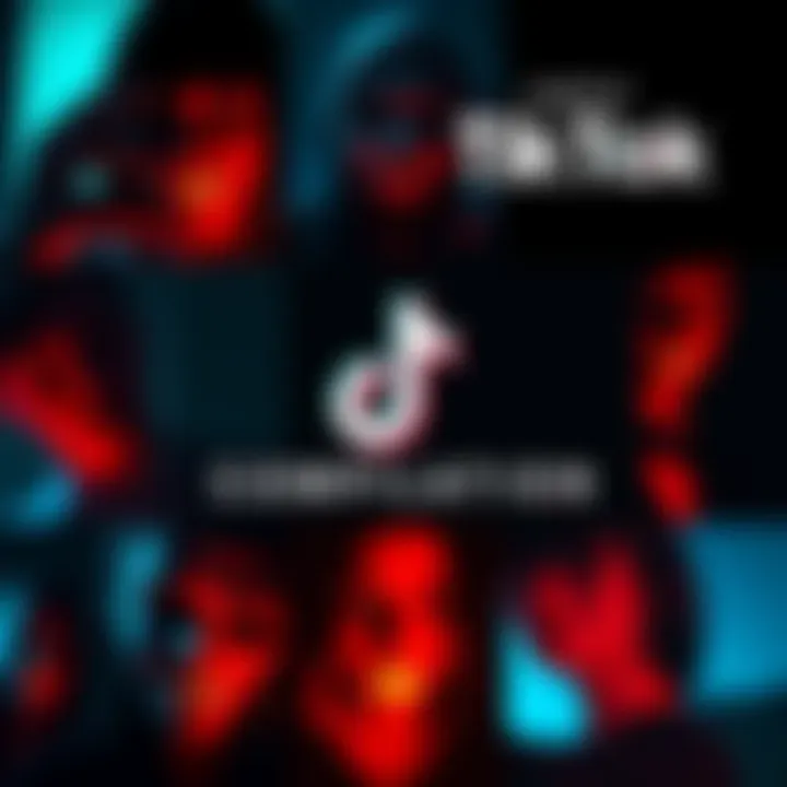 A collage of eerie moments from TikTok videos, featuring spooky shadows and surprising faces that evoke chills, perfect for the Halloween vibe.