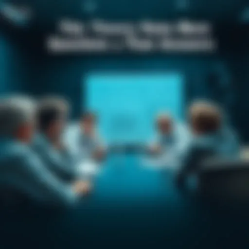 A group of experts discussing a flawed theory in a meeting room.