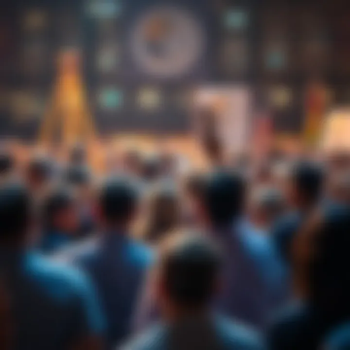 A group of diverse people gathered, engaged in discussion about a seemingly minor event with serious undertones.