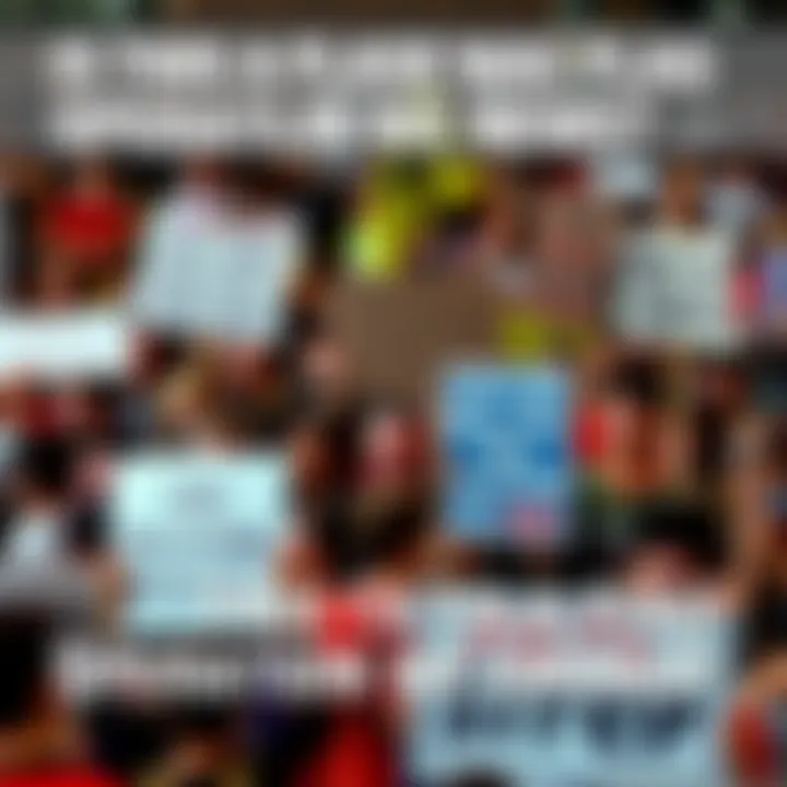 A diverse group of people holding protest signs with various messages, symbolizing concern over false flag operations.