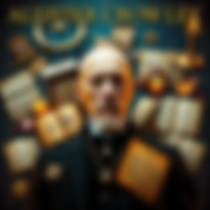 A thought-provoking collage depicting Aleister Crowley surrounded by historical texts and symbols, questioning the integrity of his claims.