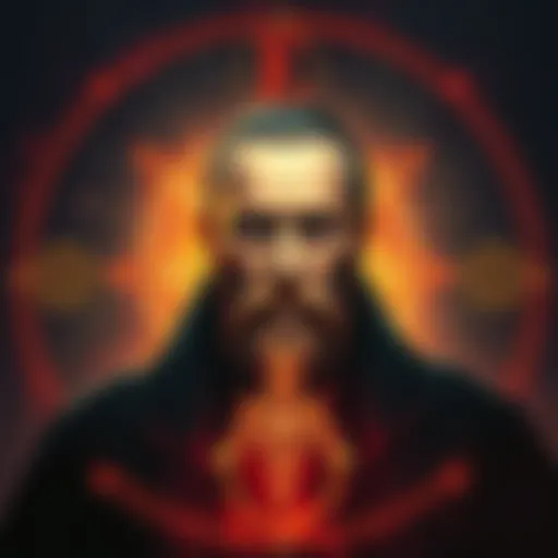 Aleister Crowley with Thelema Symbol A portrait of Aleister Crowley surrounded by symbols representing Thelema, illustrating his influence on modern thought.