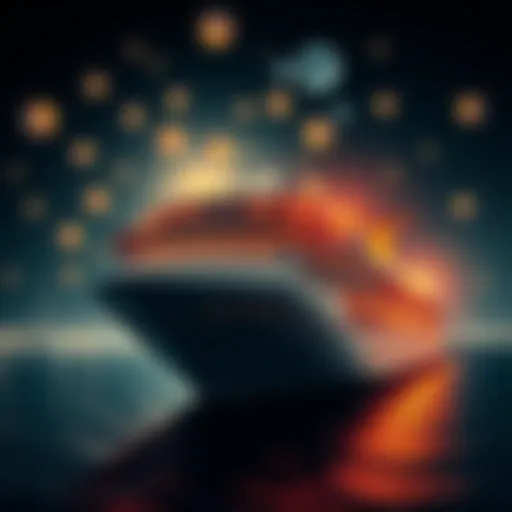 A cruise ship surrounded by glowing orbs at night, representing a user's claim of communication with them.