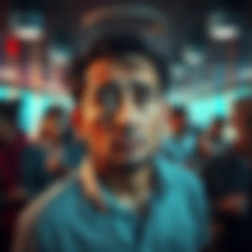 A distressed man with tears on a cruise ship deck, surrounded by other passengers looking concerned.