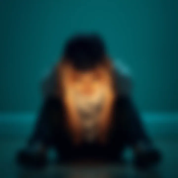 Crying Person After Divorce A person sitting on the floor with their head in their hands, showing deep sadness and despair after a sudden divorce.