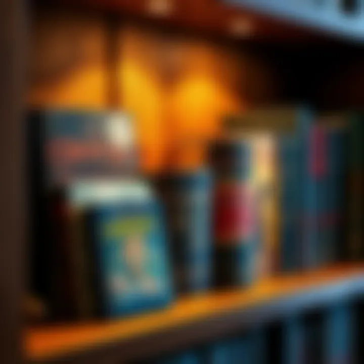 A display of various cryptid books showcasing Bigfoot, prehistoric creatures, and regional monsters on a wooden shelf.