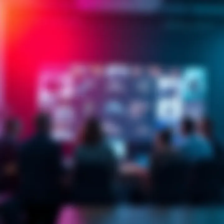 A group of people discussing cryptids in a lively online forum setting, with various cryptid images and texts on a screen.