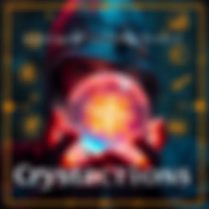 A person gazes into a crystal ball, with mystical symbols surrounding it, suggesting future insights.